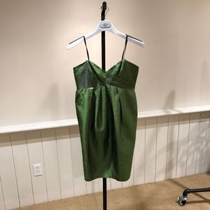 David Meister Emerald Green Strapless Dress